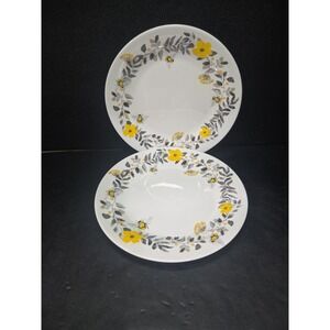 Royal Norfolk Set Of  SPRING BEE 7 1/2" Salad/Dessert PLATES Bread Yellow Flower